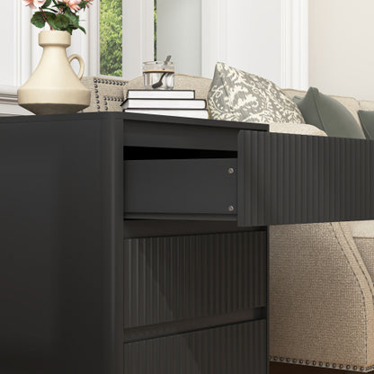 Set of 2 End Tables with USB C Charging Station, 3-Drawer Storage Side Table for Living Room