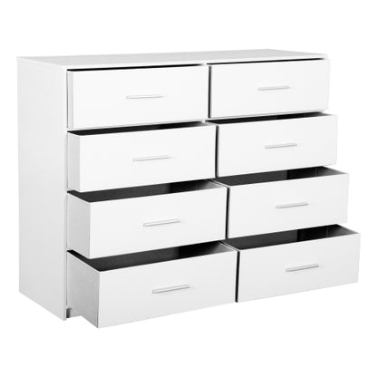 8-Drawer Dresser with Large Fabric Drawers, White