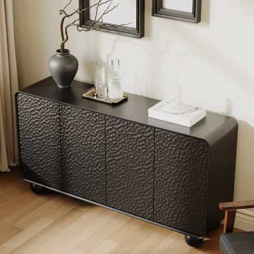 Modern Honeycomb Textured Sideboard Buffet Cabinet