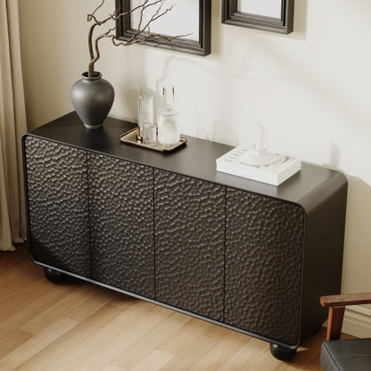 Modern Honeycomb Textured Sideboard Buffet Cabinet