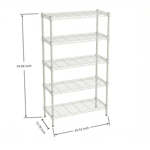 Adjustable 5-Tier Metal Wire Shelving Unit for Kitchen Garage