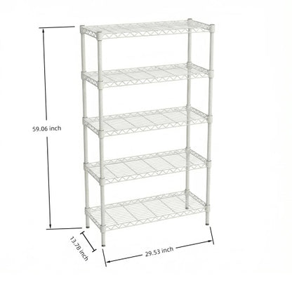 Adjustable 5-Tier Metal Wire Shelving Unit for Kitchen Garage