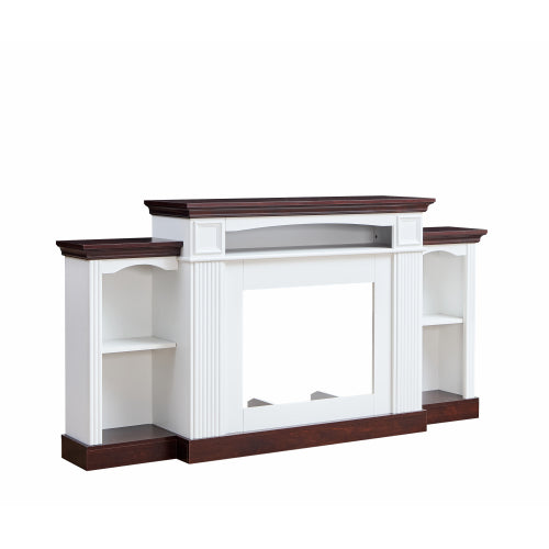 Electric Fireplace TV Stand for 70 inch TV, 23 inch Fireplace with Mantel, Living Room TV Stand with Remote Control