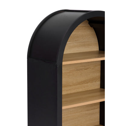 43 Inch Black Arched 4-Tier MDF Bookshelf Home Decorative Storage Display Shelf