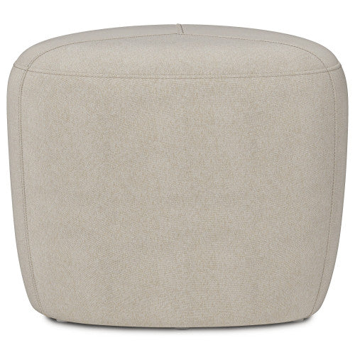 Small Ottoman Linen Upholstered Accent Footstool for Living Room Bedroom