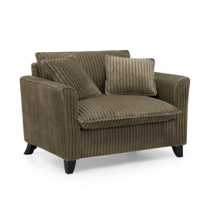 Brown Retro Corduroy Ergonomic Lazy Single Sofa Chair with Dual Armrests