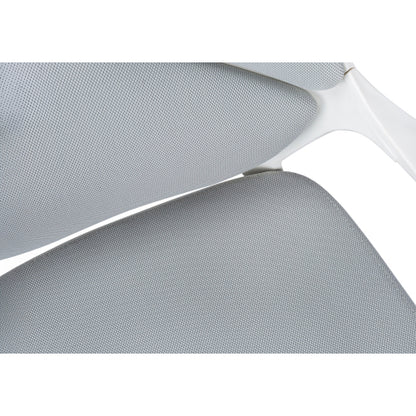 Office Chair, Adjustable Height, Swivel, Ergonomic, Armrests, Computer Desk, Work, Grey Mesh, White Metal, Contemporary, Modern