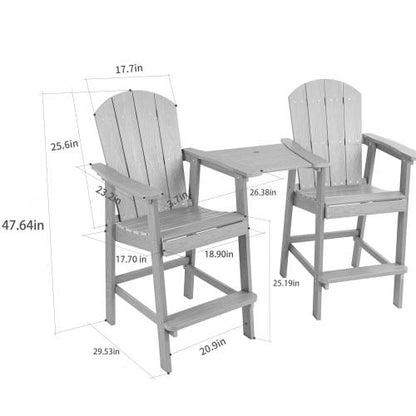 Lounge chair White color, suitable for all seasons: Outdoor lounge chair, made of sturdy HIPS material, equipped with 304 stainless steel accessories.