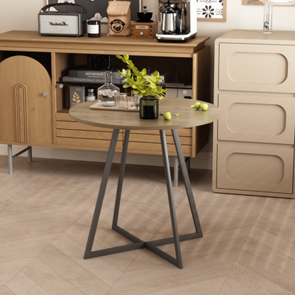 31.5 Inch Small Round Dining Table, Brown