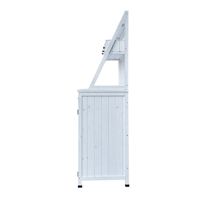 Outdoor Potting Bench Table, Tableside cabinet tool cabinet ,Wooden Gardening Table Tabletop and Storage Cabinet, Planting Table Garden Work Bench for Garden, Patio, Greenhouse