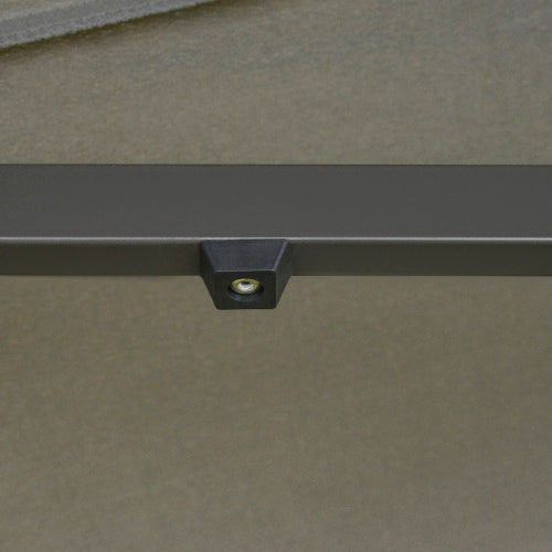 Patio Umbrella 15' Steel Rectangular Outdoor Double Sided Market with base, Sun Protection & Easy Crank for Deck Pool Patio, Dark Gray