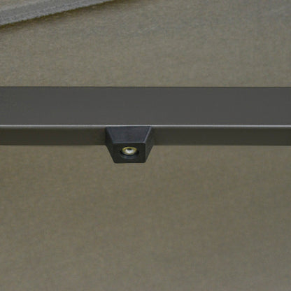 Patio Umbrella 15' Steel Rectangular Outdoor Double Sided Market with base, Sun Protection & Easy Crank for Deck Pool Patio, Dark Gray