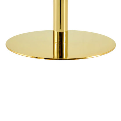 Rock slab circular tabletop non adjustable (39.5 inches high) bar table, bar table with gold legs and base (white+gold)