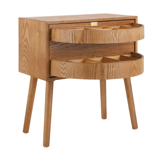 Rotating Hidden Compartment Nightstands, Mid Century Modern Concealment Furniture, Rattan Bed Side Table, Compartment End Table with Wood Legs, Bedside Tables for Bedroom, Living Room, Dorm, Natural