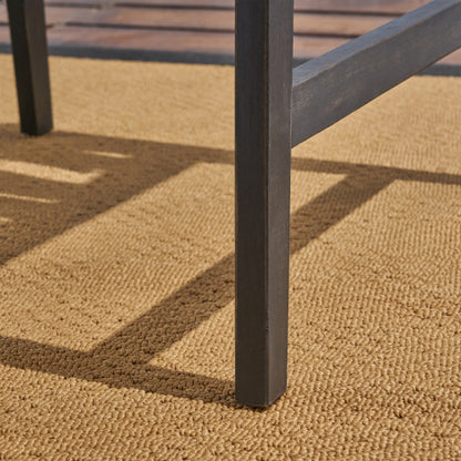 Outdoor Weather Resistant Acacia Wood  Dining Chairs (Set of 2), Dark Gray Finish