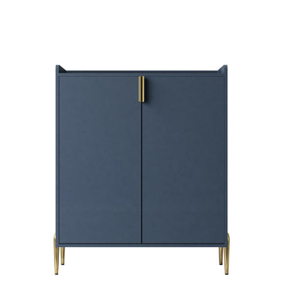 2 doors home wine bar cabinet with wine rack & adjustable storage shelf, modern sideboard with soft-closing hinge, dinning room buffet cabinet, Liquor Cabinet kitchen, living room coffee cart Blue