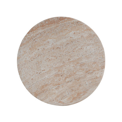 Outdoor/Indoor Lightweight Concrete Side Table,Travertine Finish