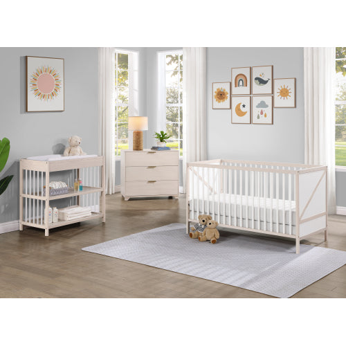 3-in-1 Crib in Washed Natural/White