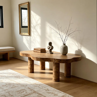 40inch  Burl Wood Cloud Coffee Table, Natural