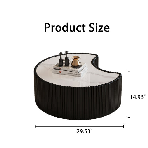 Irregular Sintered Stone Coffee Table, Grey