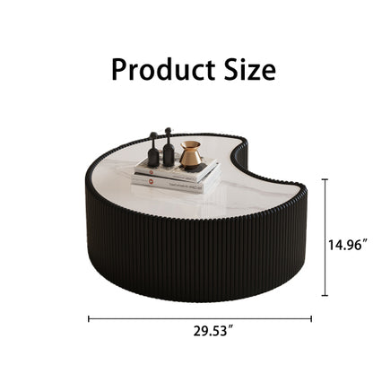 Irregular Sintered Stone Coffee Table, Grey