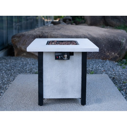 25" H Outdoor Patio Propane Gas Fire Pit Table - 50,000 BTU High-temperature-resistant carving process for environmentally friendly materials with the effect of charcoal grain