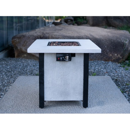 25" H Outdoor Patio Propane Gas Fire Pit Table - 50,000 BTU High-temperature-resistant carving process for environmentally friendly materials with the effect of charcoal grain