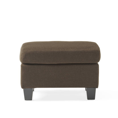 Chocolate Contemporary Upholstered Ottoman, Birch Wood Leg Multifunctional Soft Padded Accent Stool