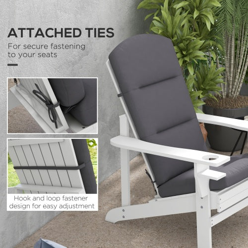 Outsunny 2 Piece  Chair Cushions, 59 x 20.5 x 2 inch Outdoor Chair Cushions for Fire Pit Chairs with Seat, Back, Ties, Water Repellent Replacement Patio Seat Pads, Gray