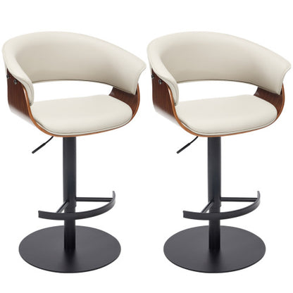 Faux Leather Wooden Adjustable Bar Stools, 360 Degree Swivel Bar Chair with Backs,Bar height Couner Height Barstools for Home Kitchen Dining Room and Bar Room(Grey 1pc)