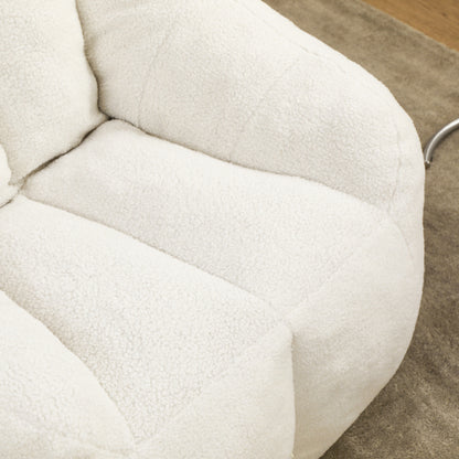 Tufted Faux Fur Memory Foam Bean Bag Chair with Armrests for Adults Kids Dorm Apartment Living Room