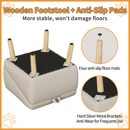 Foldable Ottoman Dog Stairs Ramp for Small Dogs and Cats 2-in-1 Pet Steps