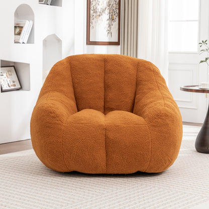 Faux-Fur Tufted Memory-Foam Bean-Bag Chair with Filler 37.4 inch x33.9 inch x32.3 inch  for Dorm Apartment Living-Room