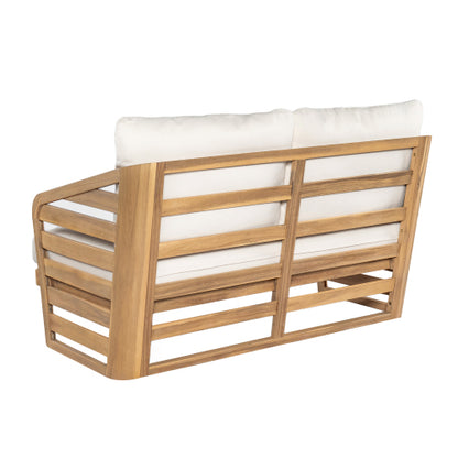 Royal Acacia Wood Loveseat and Coffee Table Set, Beige