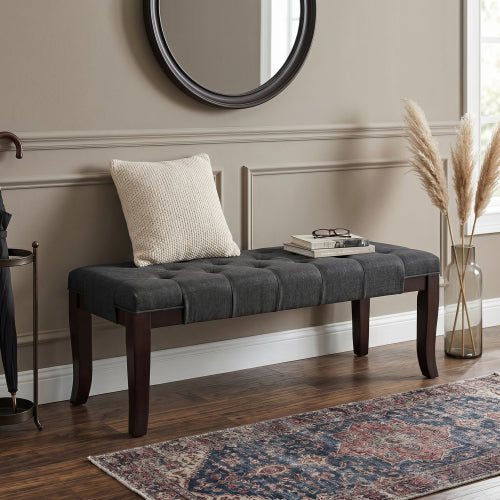 Bench, Fabric, Gray