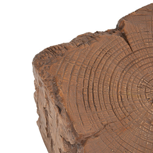 Amira Outdoor And Indoor Stump Shape MGO Side Table, Brown Finish