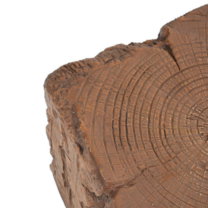 Amira Outdoor And Indoor Stump Shape MGO Side Table, Brown Finish