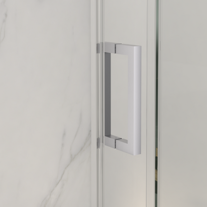 56-60"W x 72"H Frameless Sliding Shower Door,5/16" (8mm) Thick SGCC Tempered Clear Glass,Double Side Easy Clean Coat, Brushed Nickel Finished With Buffer