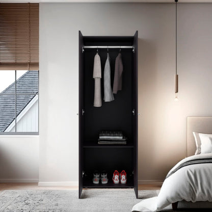 Armoire 66.9" H, 2 Doors, 2 Shelves, Black Wengue - Bedroom