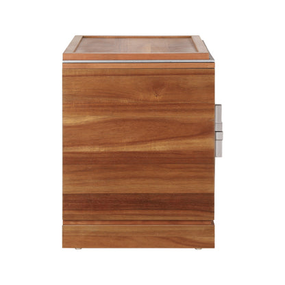 Mid-Century Modern Nightstand, 2 Drawers Wide Sofa Side Table,Wood Diamond Shaped End Table with Storage,Closet with Heavy Duty Base,Small Bedside Table for Bedroom,Living Room,Entrance, Light Brown