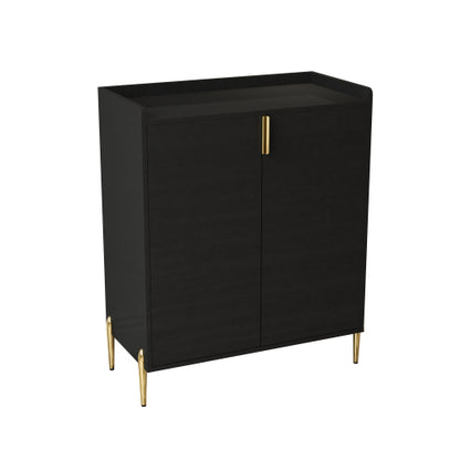 2 doors home wine bar cabinet with wine rack & adjustable storage shelf, modern sideboard with soft-closing hinge, dinning room buffet cabinet, Liquor Cabinet kitchen, living room coffee cart BLACK