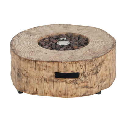 Patio MGO Propane Fire Pit, 30, 000BTU, Wood Pattern Brown (Tank Cover Not Provided)