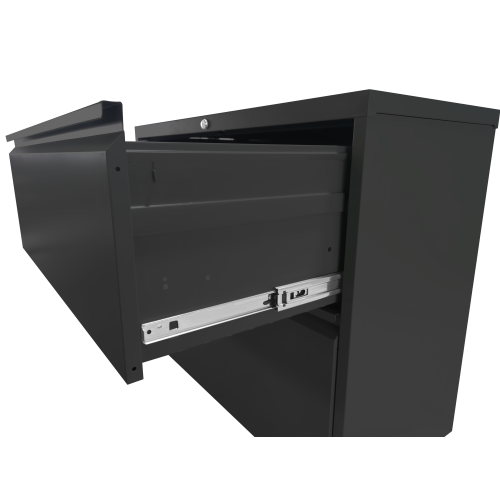 2 Drawer Metal File Cabinet with Lock for Letter Legal A4 Files Black