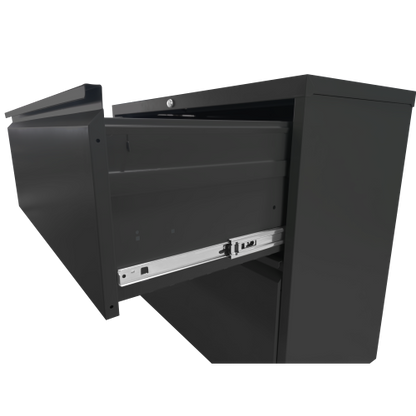 2 Drawer Metal File Cabinet with Lock for Letter Legal A4 Files Black