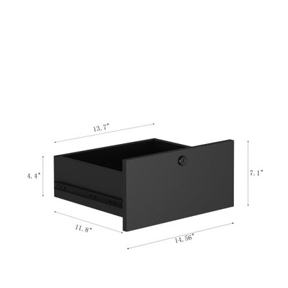 Black 2 Pack Smart Nightstand, Voice Control Night Light & Charging Station with Lockable Cabinet