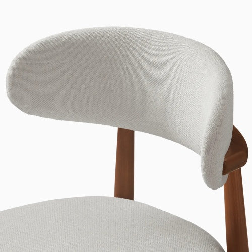 Solid Ash Wood Dining Chairs with Upholstered Seats, Set of 2, Walnut