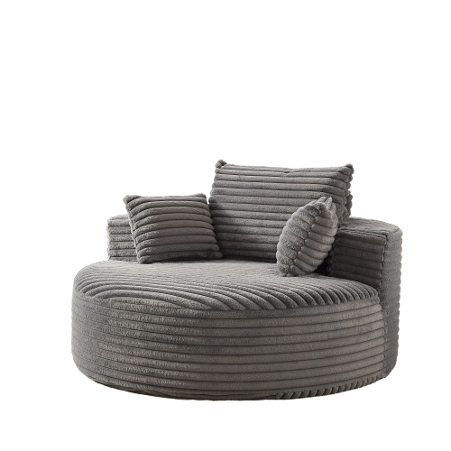 55 inch L Faux-Rabbit-Fur Corduroy Single Sleeper Chair, No Assembly