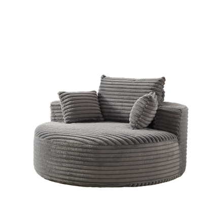 55 inch L Faux-Rabbit-Fur Corduroy Single Sleeper Chair, No Assembly