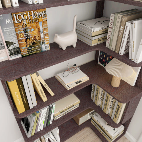 90cm Freestanding Corner Bookshelf with Anti-Tip Design