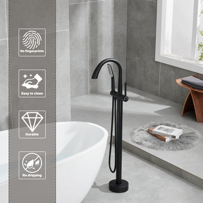Single-Handle Freestanding Tub Faucet with Handheld Shower in. Matte Black